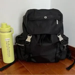Lululemon Athletica Black Backpack Modern Design Amazon.com | Lululemon Athletica New Crew Backpack (Black  main image 4